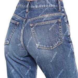 Balenciaga All Over Logo Denim